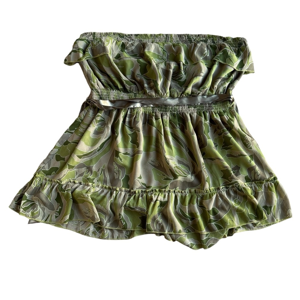 NWT Ashley Stewart Women’s Green Camouflage Strapless Babydoll Size 22 Dress